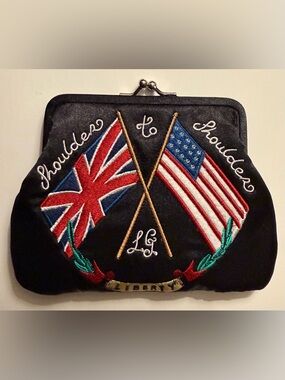 MINT Vintage Lulu Guinness "Flag" Mini Frame Clutch w/ Box